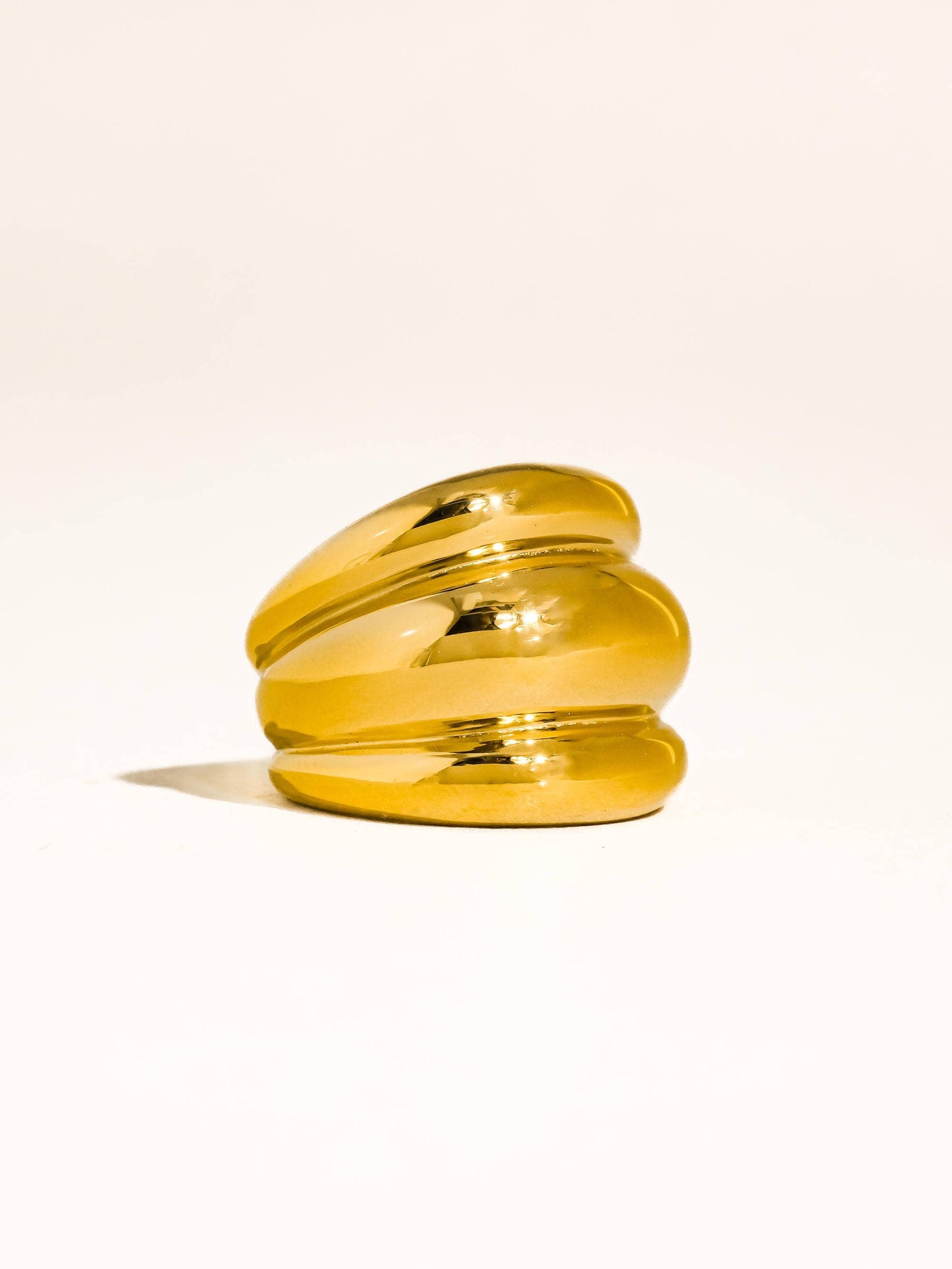 Daelen 18K Gold Non-Tarnish Dome Statement Ring: Multi-Colored
