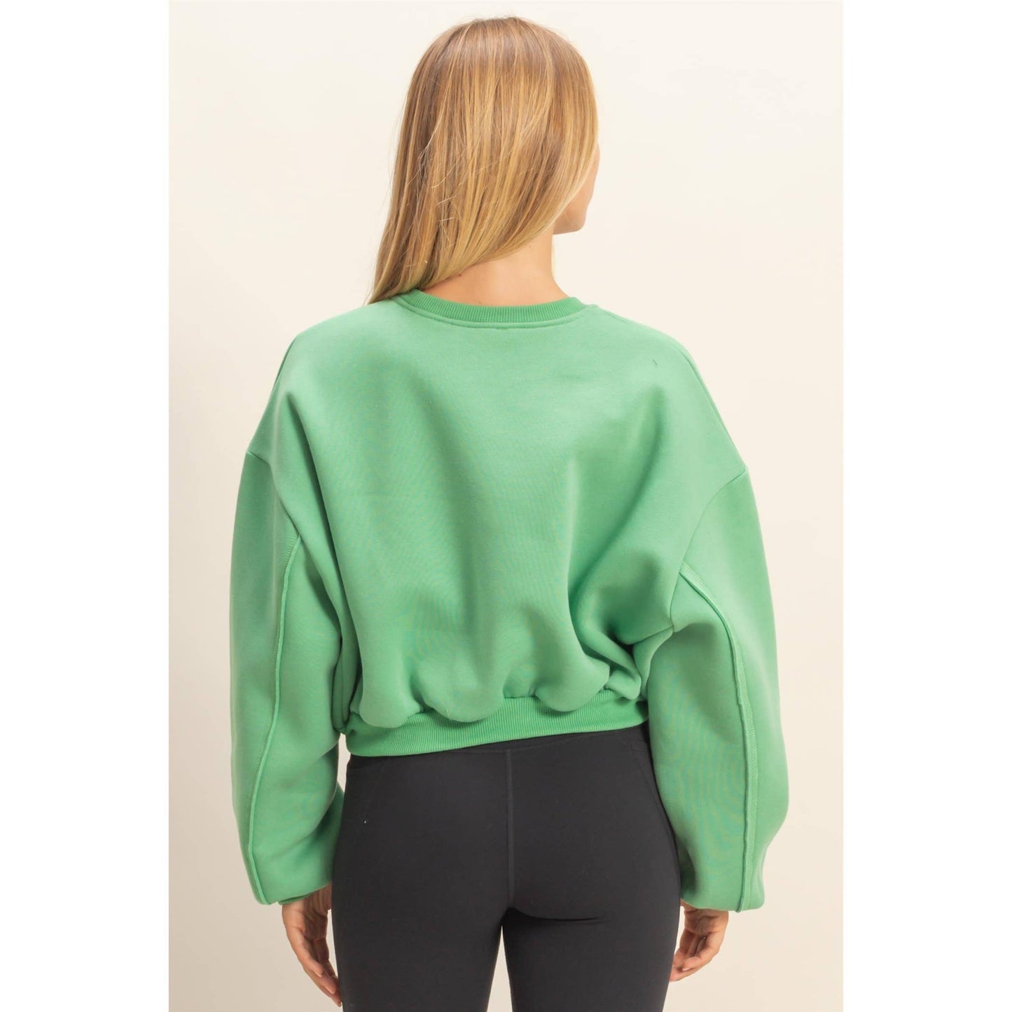 Cropped Sweatshirt: GREEN