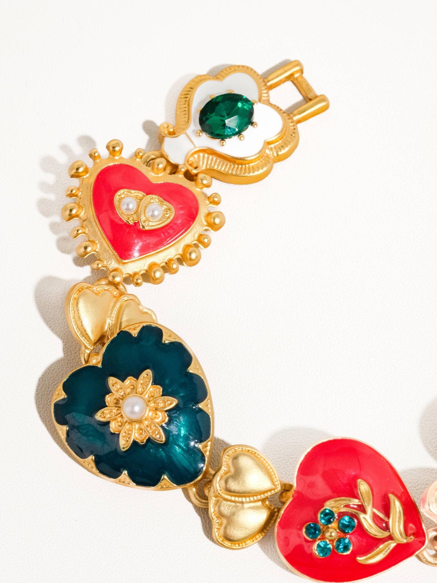 Elysian 18K Gold Boho Baroque Heart Color Bracelet (Pre Order)