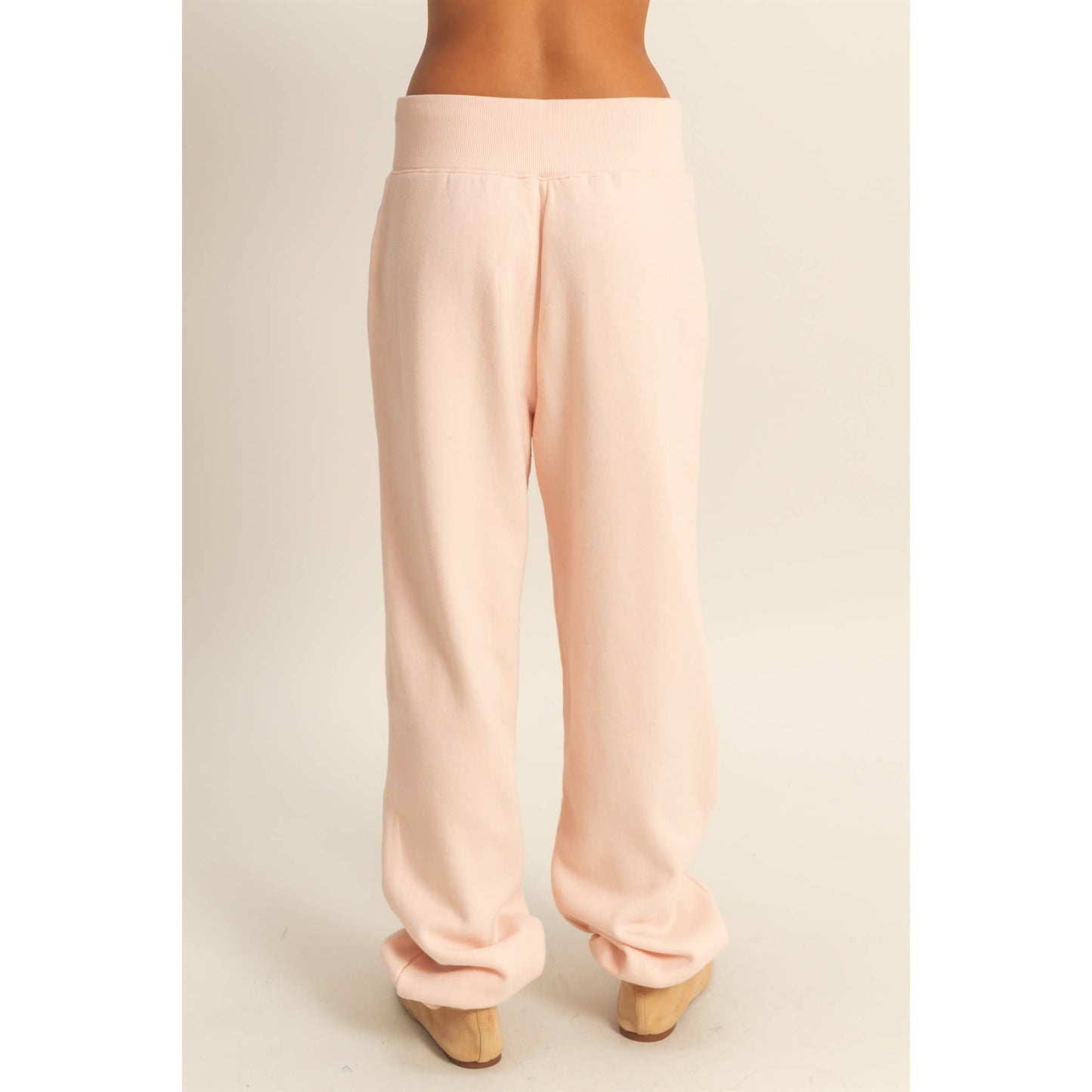 High-Waist Jogger Pants: DUSTY PINK / S-M-L(2-2-2)