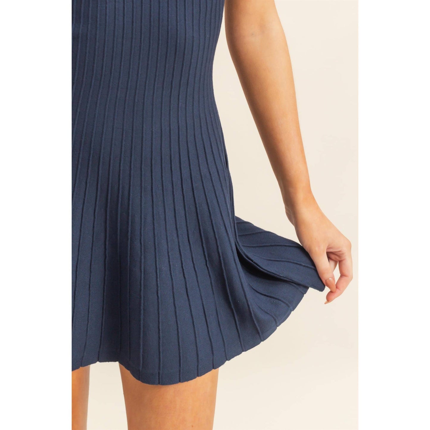 Sleeveless Ribbed Flare Dress