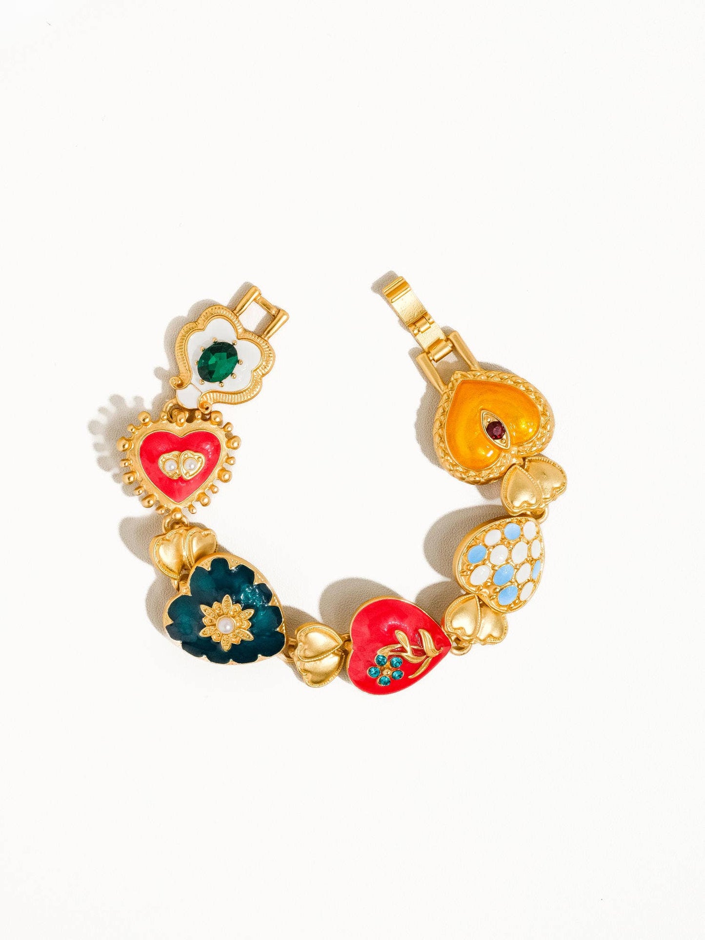 Elysian 18K Gold Boho Baroque Heart Color Bracelet (Pre Order)