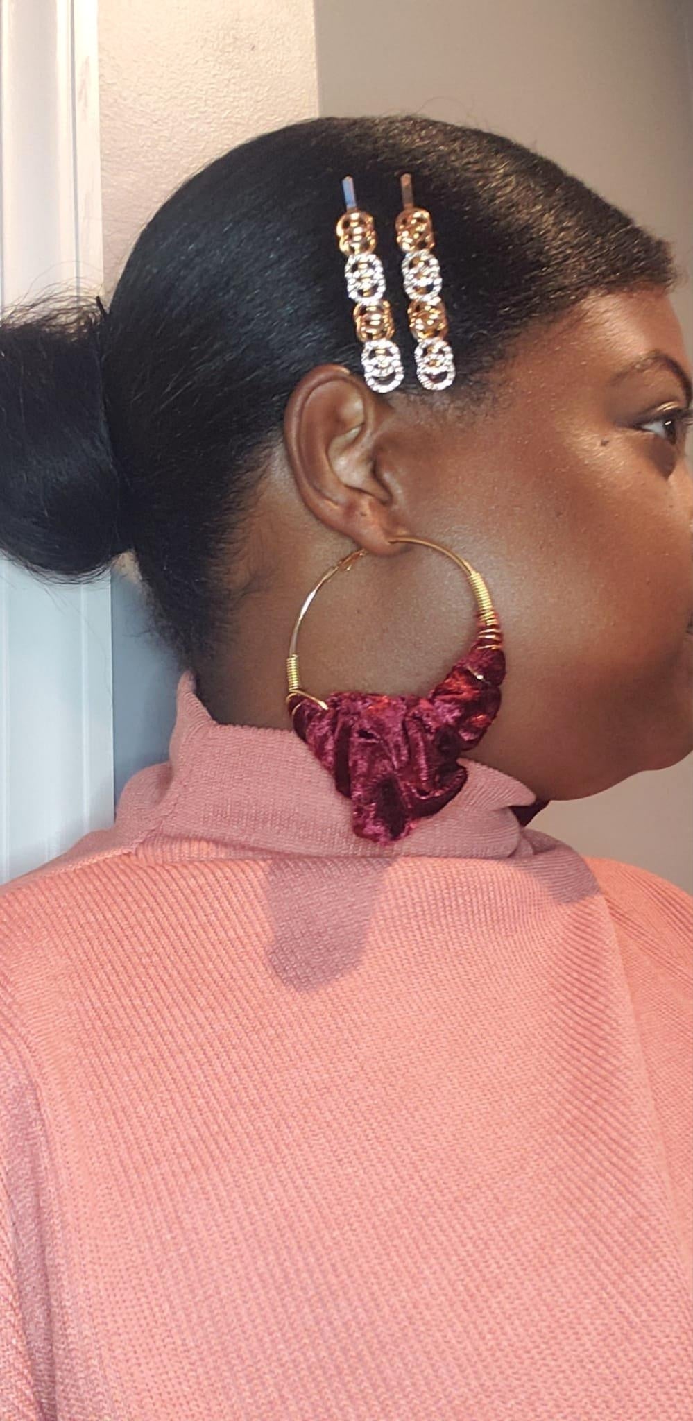 Crushed Velvet-Burgundy-Queen Hoops