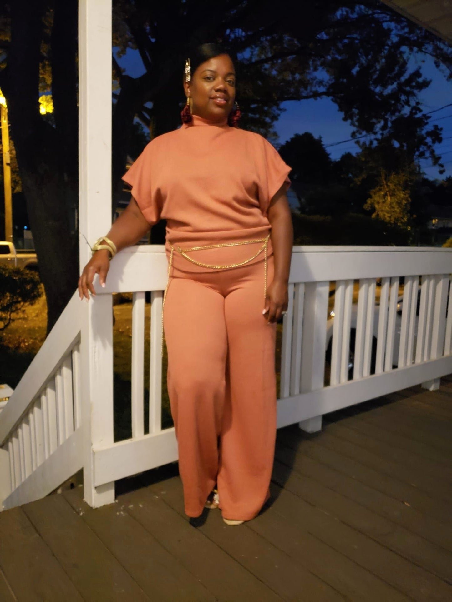 DOLMAN SLEEVE TOP AND PANTS SET