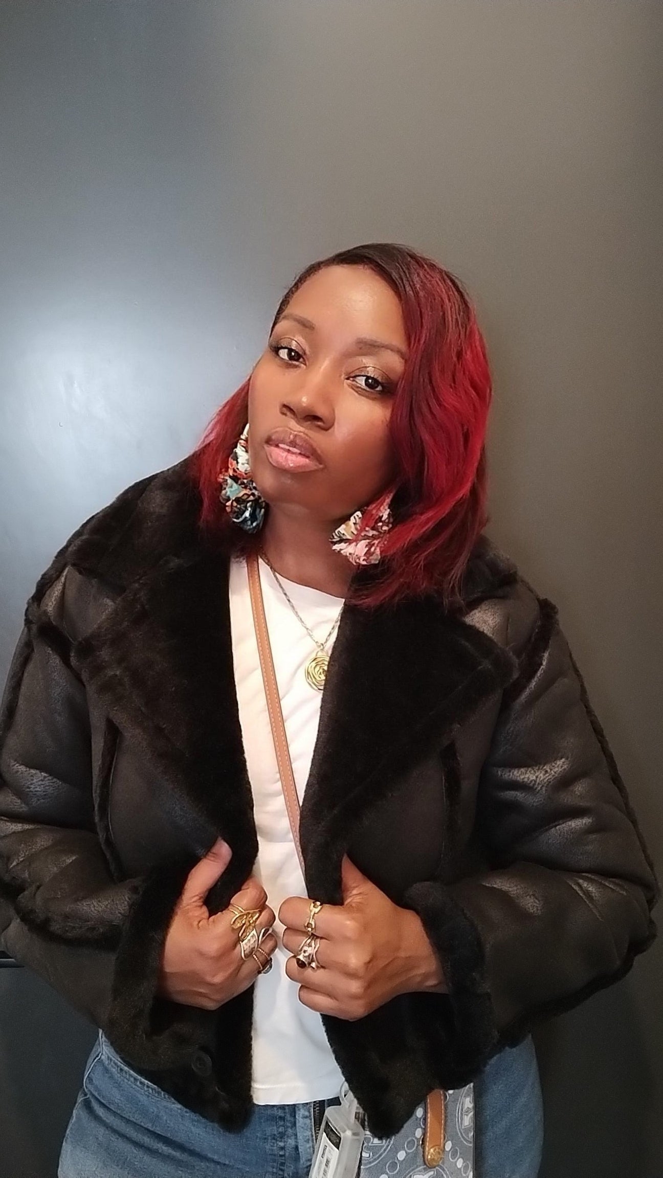 Women's Faux Suede Faux Fur Moto Jacket | Mustang Sherling