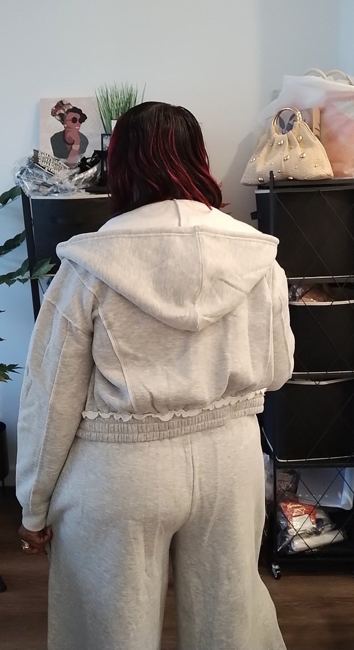 Zip Up Hoodie Jacket With Seam Detailing