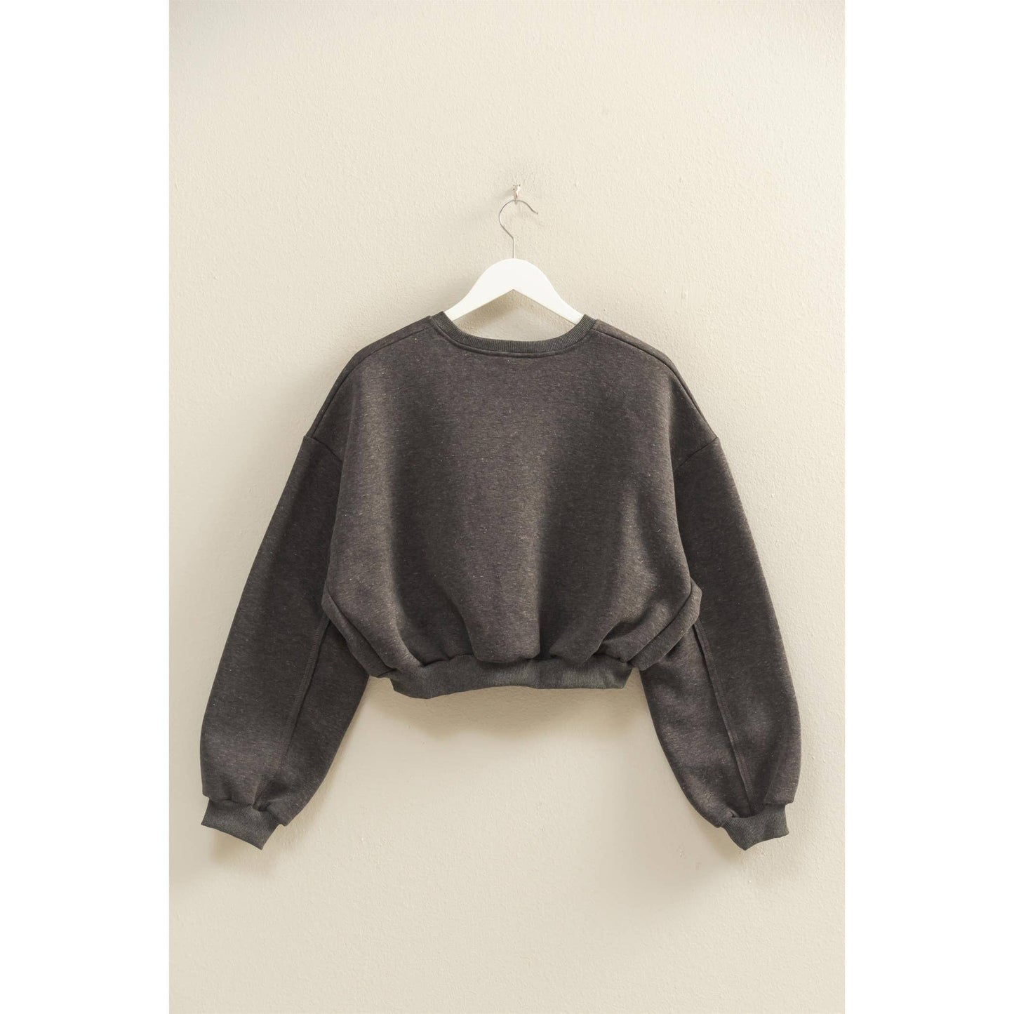 Cropped Sweatshirt: CHARCOAL