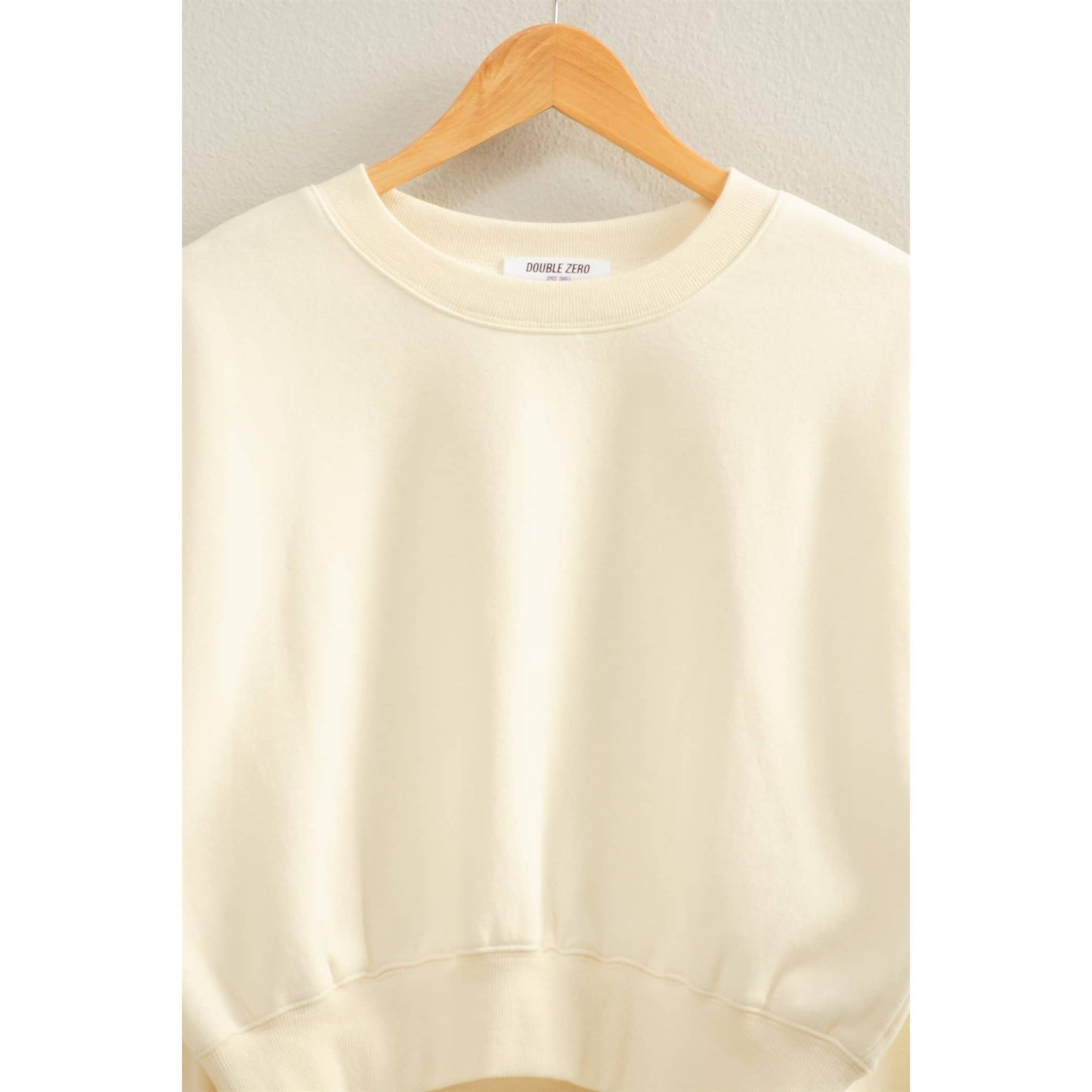 Everyday Long Sleeve Cropped Sweatshirt: CREAM