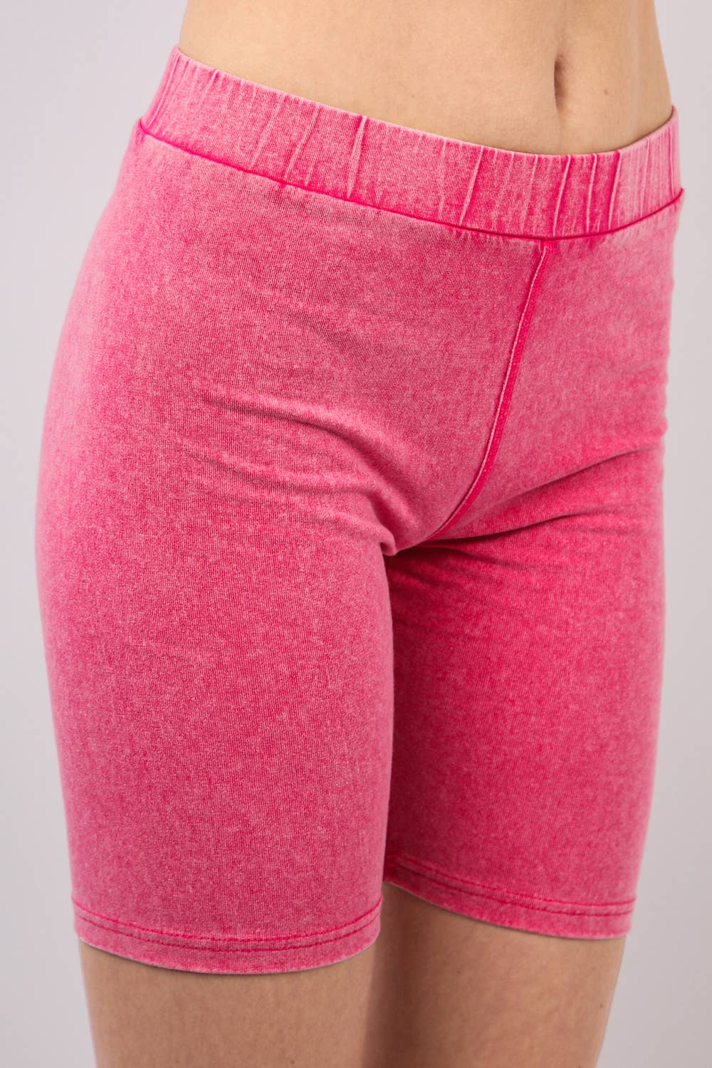 Washed Stretchy Knit Activewear Top & Shorts: HOT PINK 4/27/2025