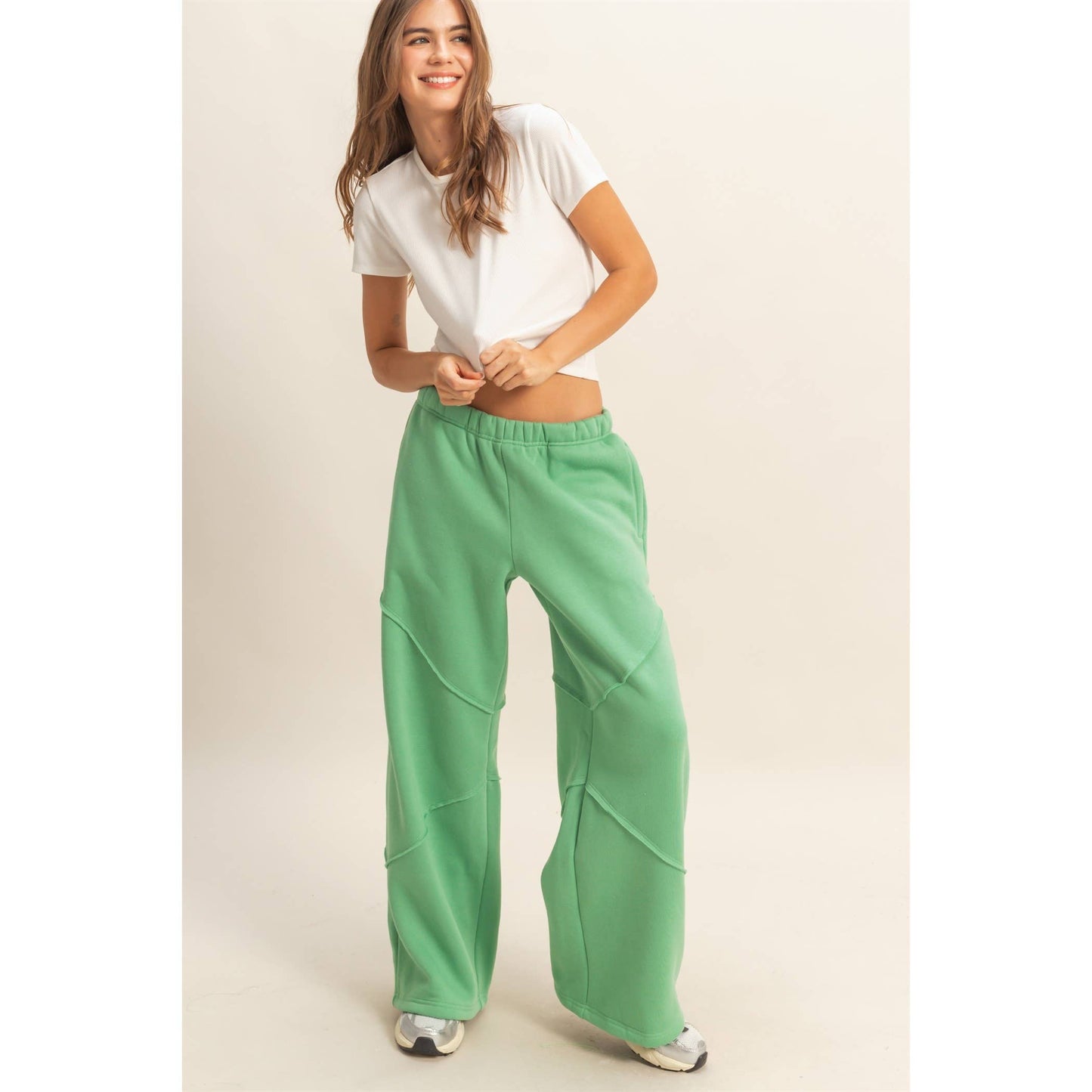 Relaxed-Fit Jogger Pants With Pocket Detail: GREEN