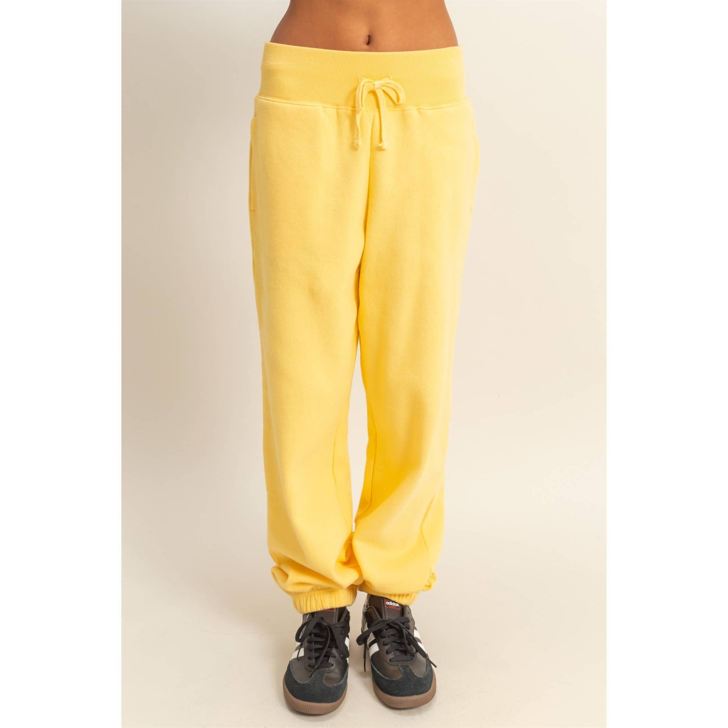 High-Waist Jogger Pants: DUSTY PINK / S-M-L(2-2-2)