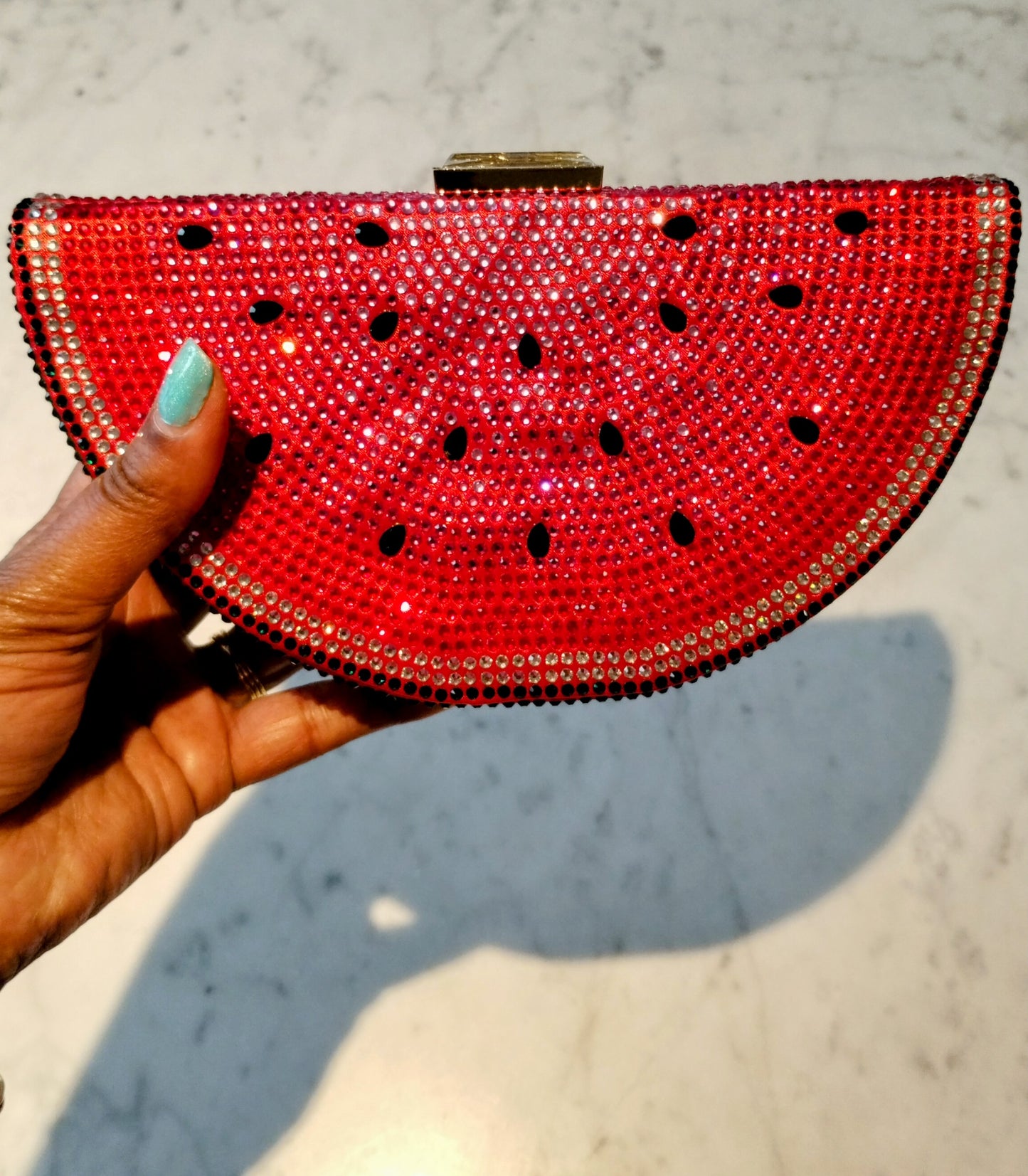 Tabitha Watermelon Crystal Evening Bag