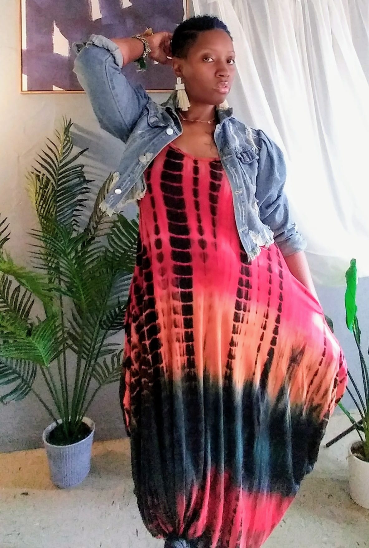 Vacay Tye Dye Maxi Dress with pockets