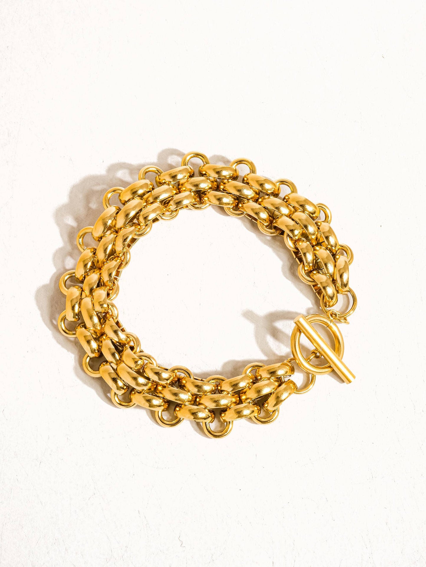 Donni 18K Gold Non-Tarnish Bold Weave Bracelet