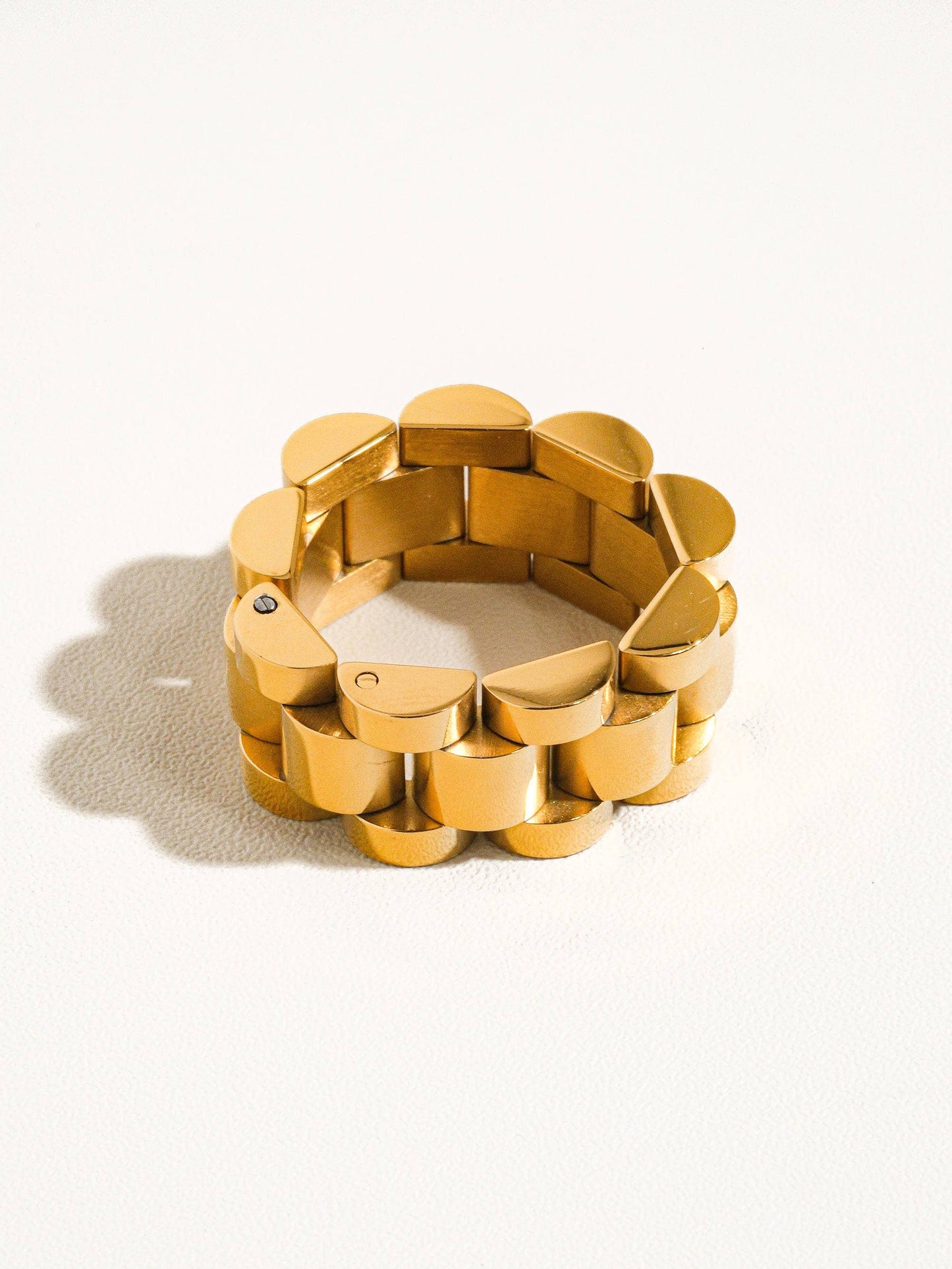 Zane Non-Tarnish Watch Band Ring: Yellow Gold / 7