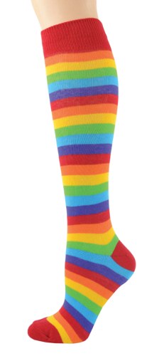 Rainbow over the knee socks