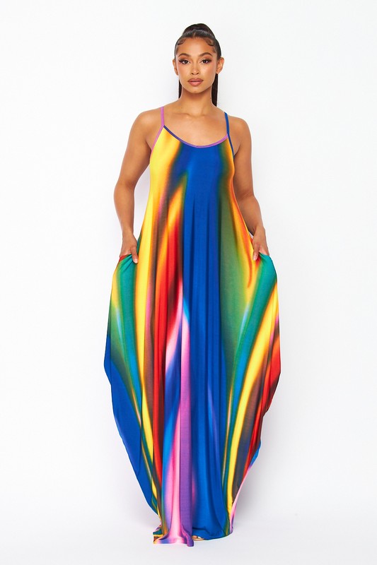Ocean Rainbow Maxi Dress