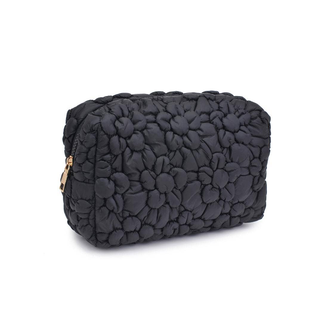 Flora Pop - Nylon Cosmetic Pouch: Black