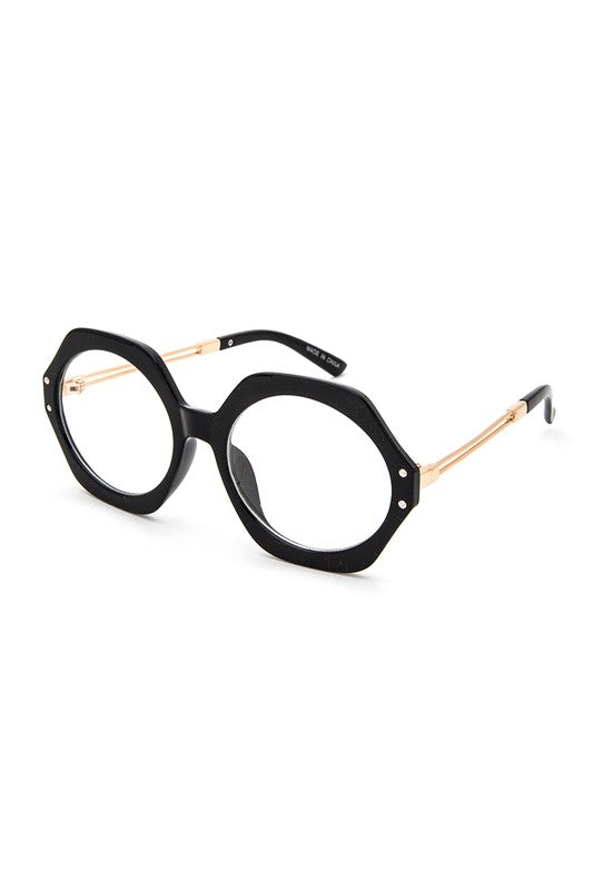 Oversized Stylish Octagon Clear Glasses