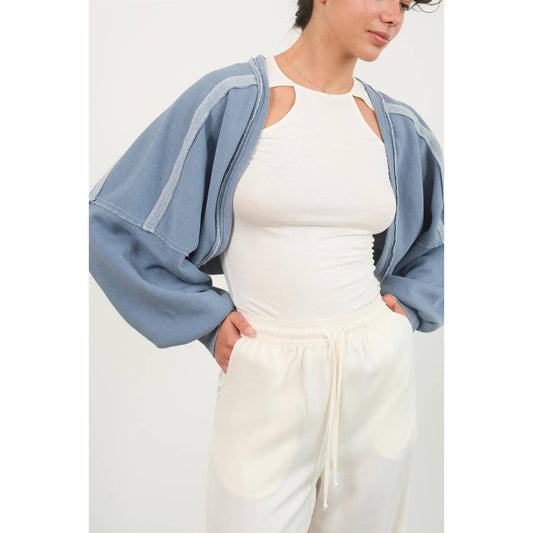 CUTE OVERSIZED CONTRAST CROPPED SHRUG