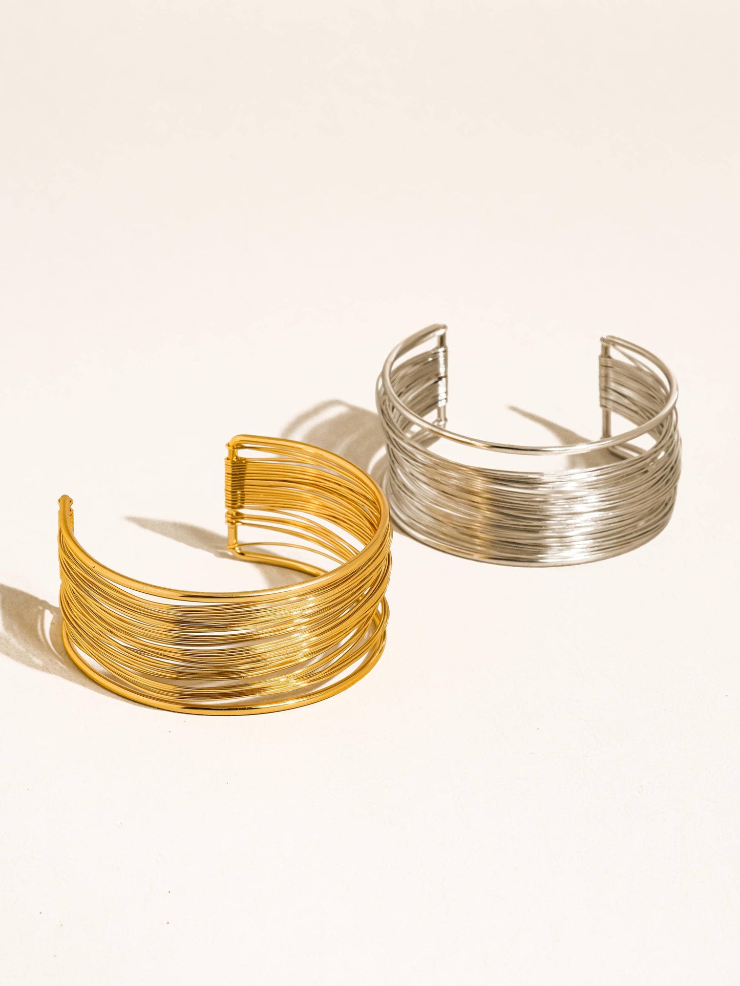 Roselith 18K Gold Non-Tarnish Statement Cuff Bracelet: Yellow Gold