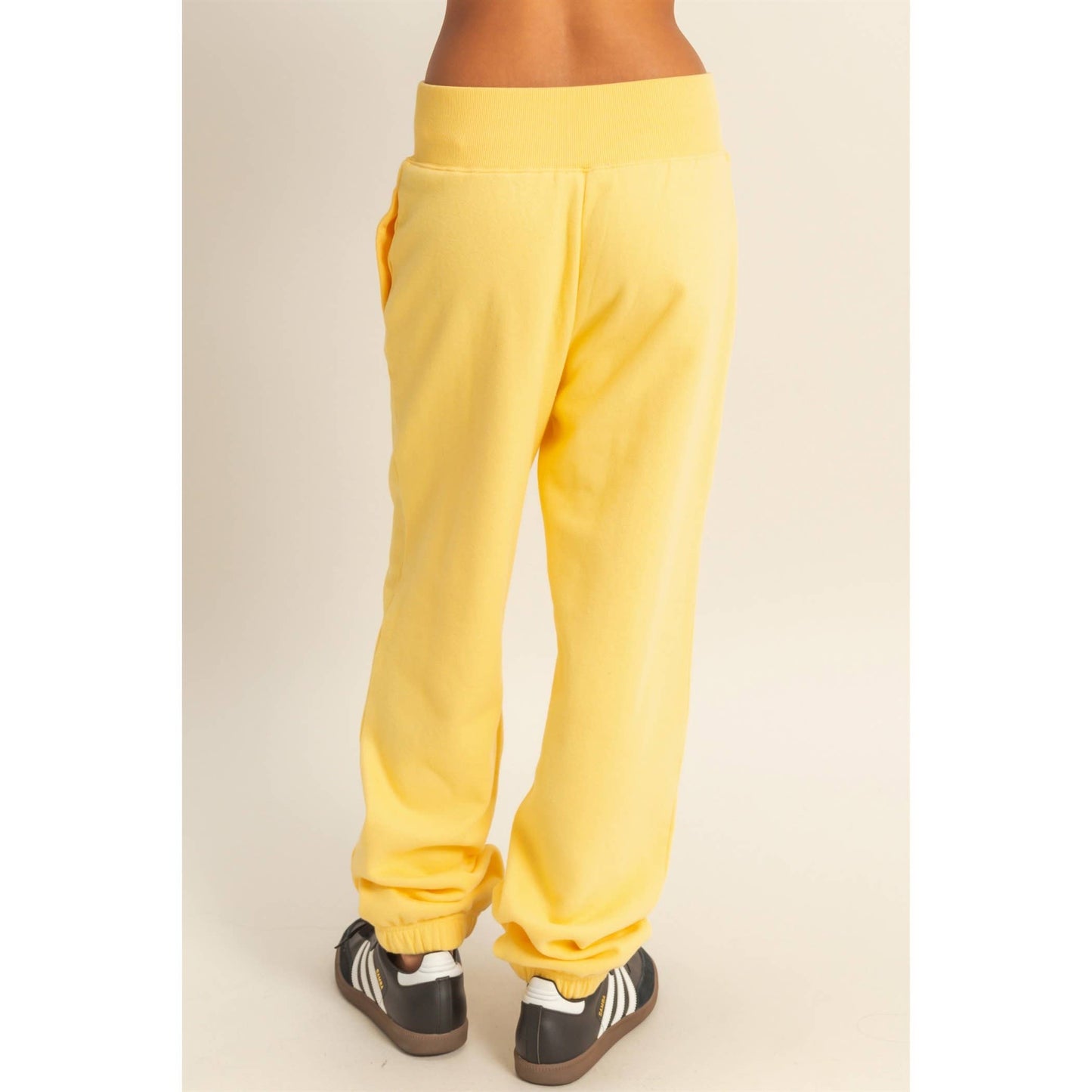 High-Waist Jogger Pants: DUSTY PINK / S-M-L(2-2-2)