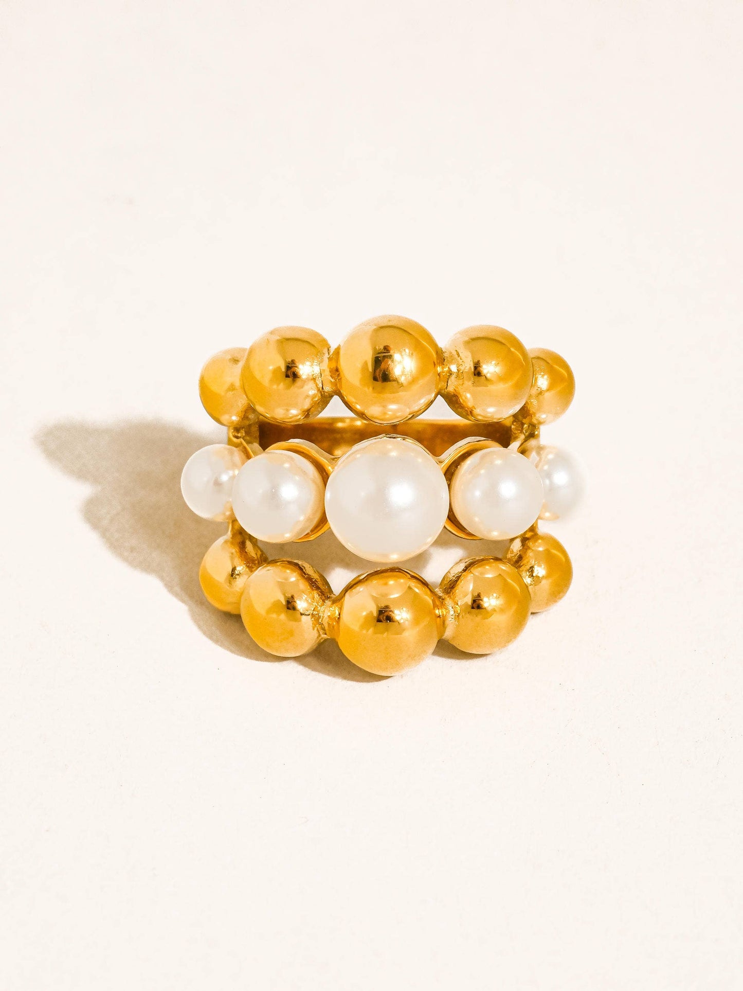 18K Gold Non-Tarnish Statement Rings: Aurithra-Oval