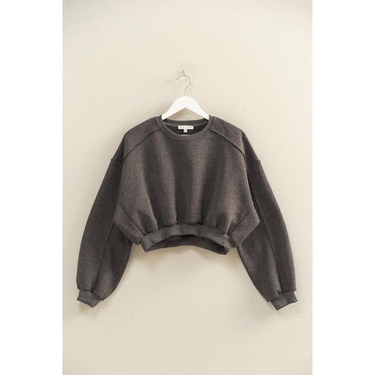 Cropped Sweatshirt: CHARCOAL