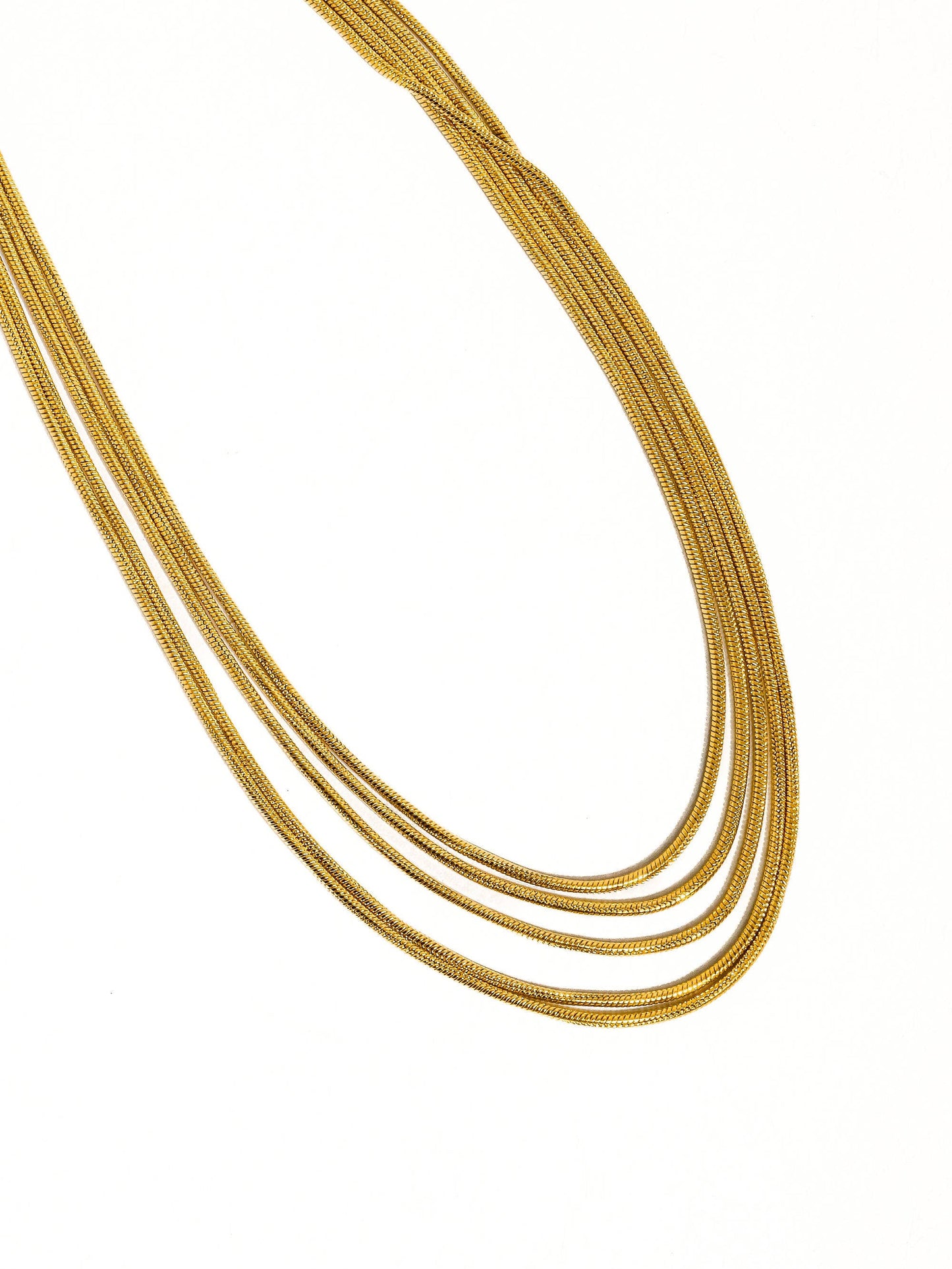 Parie 18K Gold Non-Tarnish Layered Chain Necklace: Yellow Gold