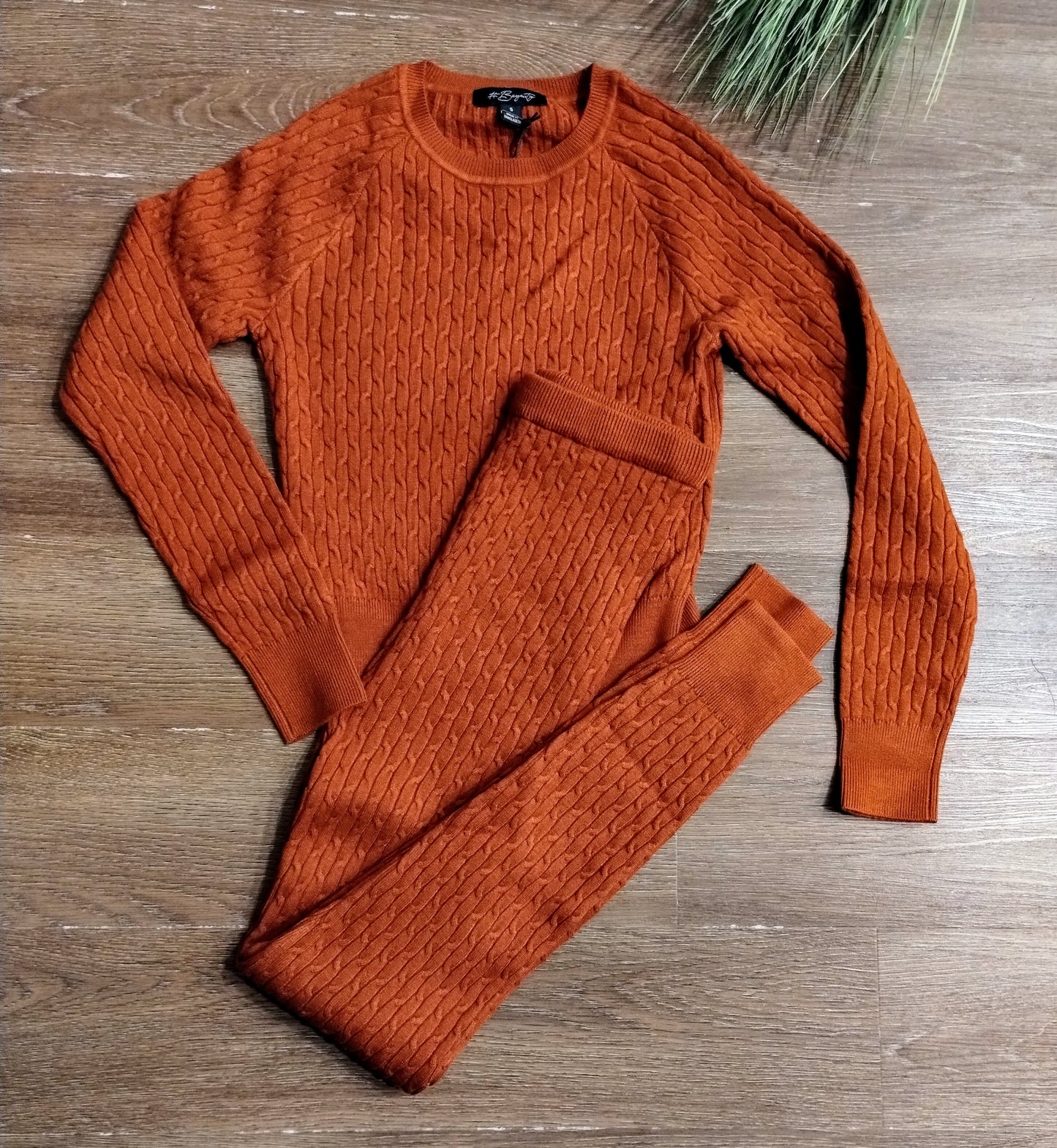Women's cable knit sweater & pants set | On the Go pants Set