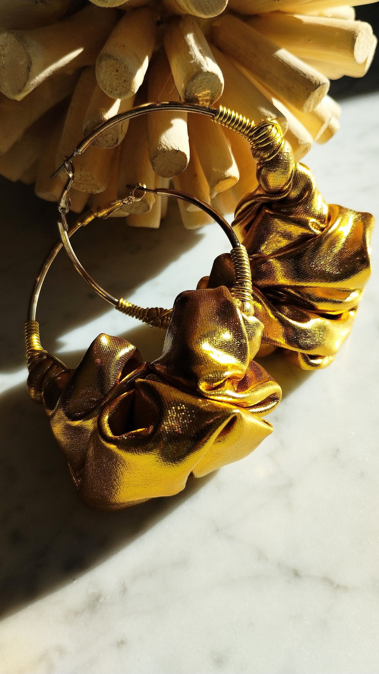 Gold Latex- Hand Wired Queen Hoops