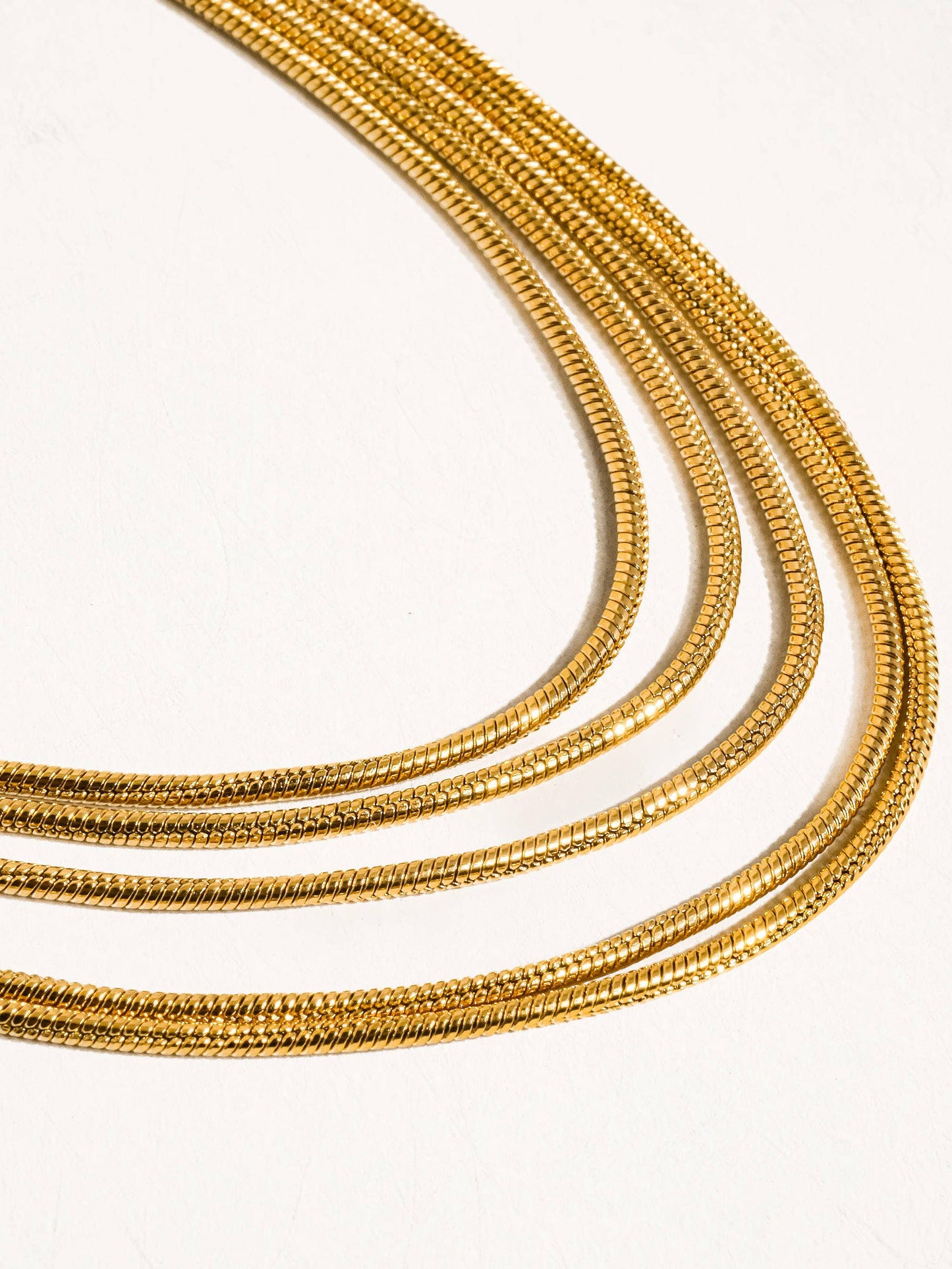 Parie 18K Gold Non-Tarnish Layered Chain Necklace: Yellow Gold