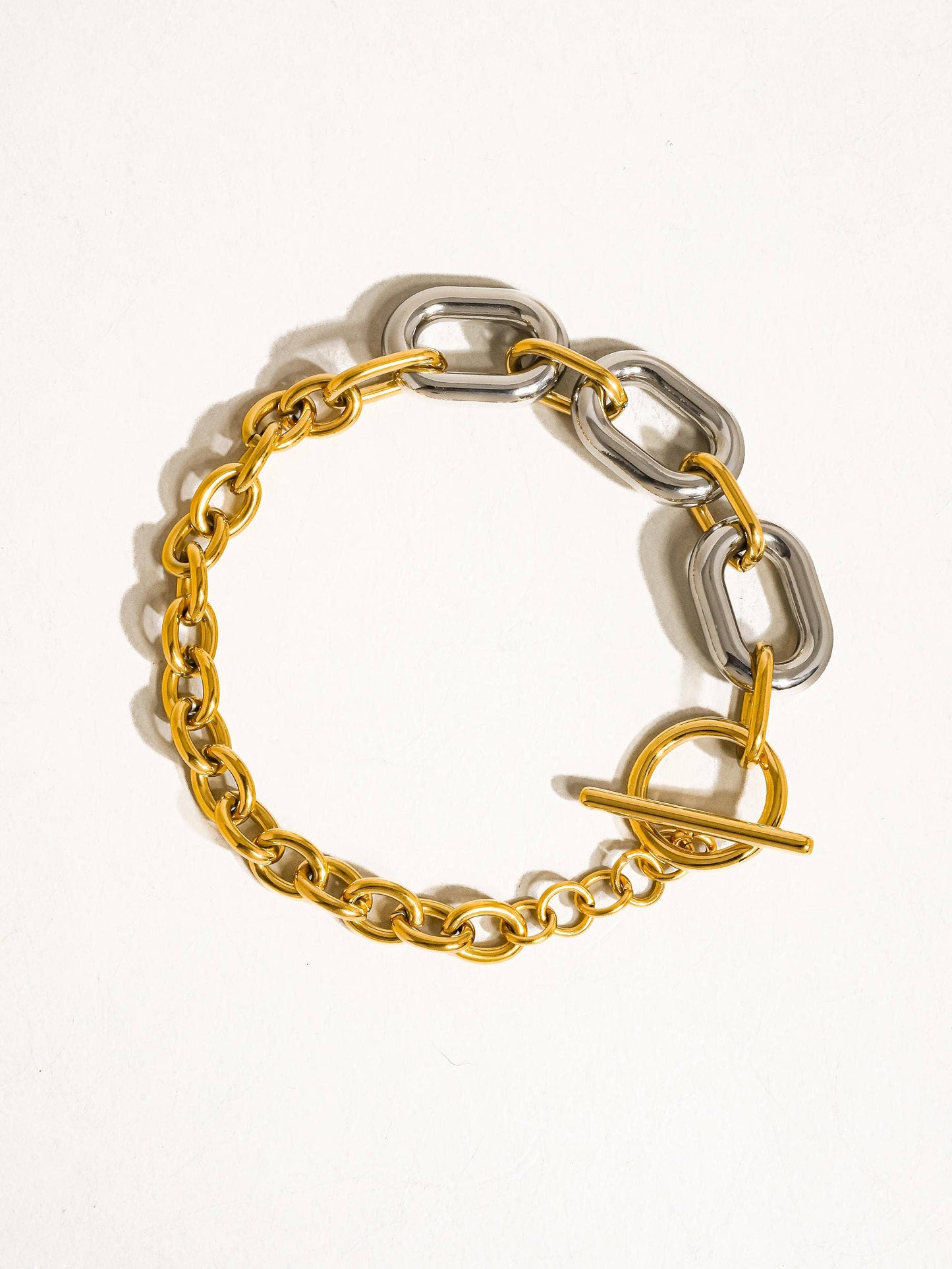 Lanni 18K Gold Non-Tarnish Multi Chain Bracelet: Multi-Colored